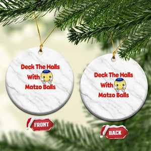 Deck The Halls With Matzo Balls Ceramic Ornament Religious Jewish Holiday Gift TS12 1pc White Marble Print Your Wear