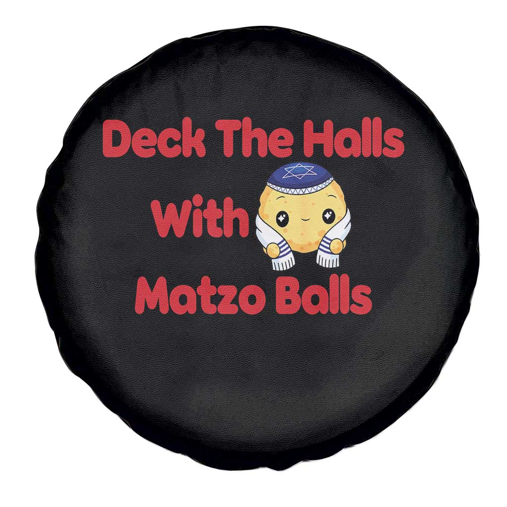 Deck The Halls With Matzo Balls Spare Tire Cover Religious Jewish Holiday Gift - Print Your Wear
