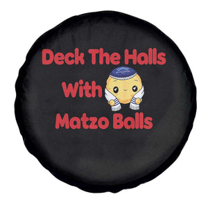 Deck The Halls With Matzo Balls Spare Tire Cover Religious Jewish Holiday Gift - Print Your Wear