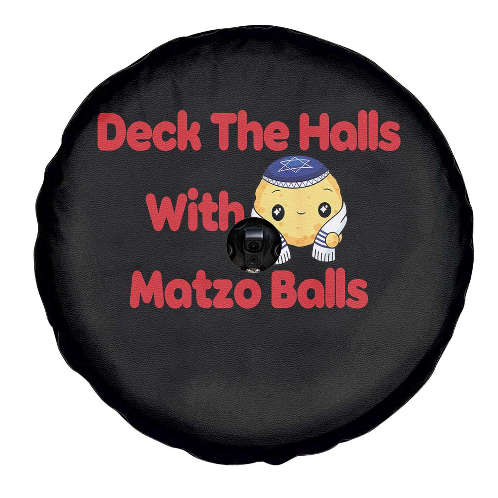 Deck The Halls With Matzo Balls Spare Tire Cover Religious Jewish Holiday Gift - Print Your Wear