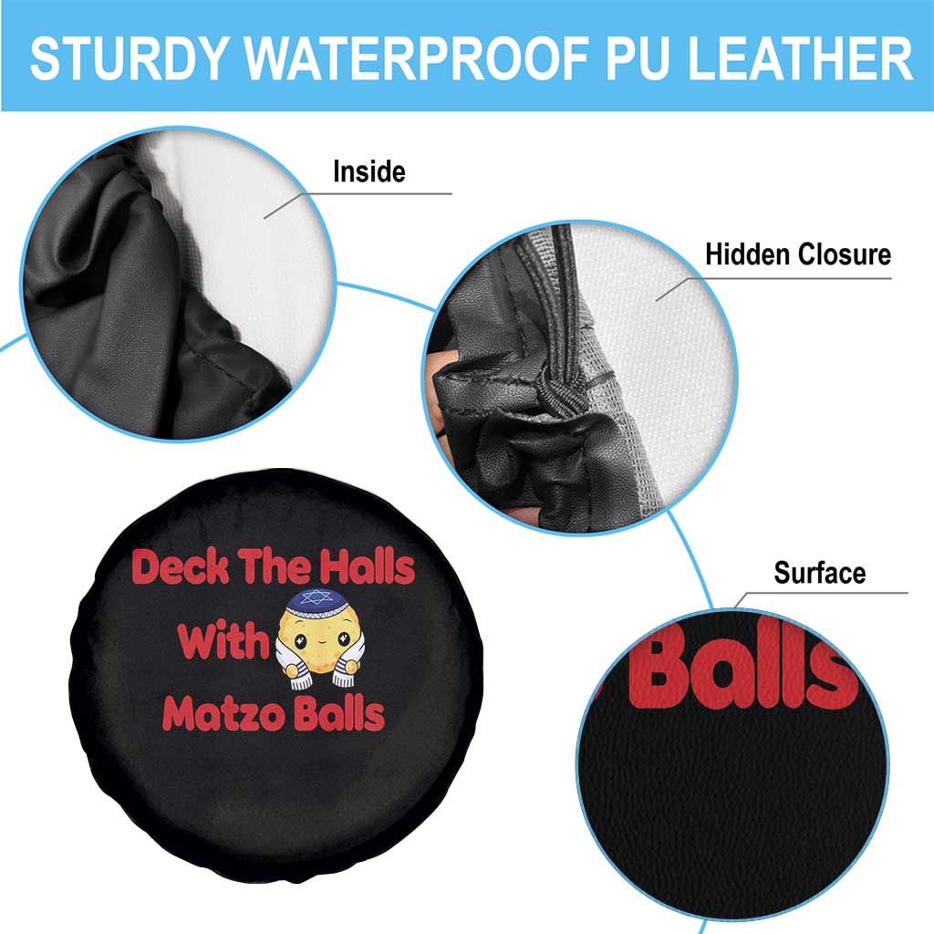 Deck The Halls With Matzo Balls Spare Tire Cover Religious Jewish Holiday Gift TS12 Print Your Wear