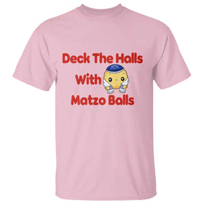 Deck The Halls With Matzo Balls T Shirt Religious Jewish Holiday Gift TS12 Light Pink Print Your Wear