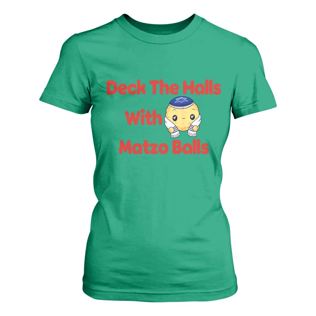Deck The Halls With Matzo Balls T Shirt For Women Religious Jewish Holiday Gift TS12 Irish Green Print Your Wear