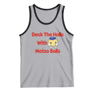 Deck The Halls With Matzo Balls Tank Top Religious Jewish Holiday Gift TS12 Athletic Heather Black Print Your Wear