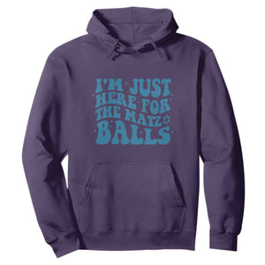 Funny Hanukkah Hoodie Im Just Here For The Matzo Balls Jewish Gift TS12 Purple Print Your Wear