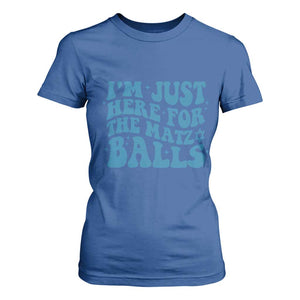 Funny Hanukkah T Shirt For Women Im Just Here For The Matzo Balls Jewish Gift TS12 Royal Blue Print Your Wear