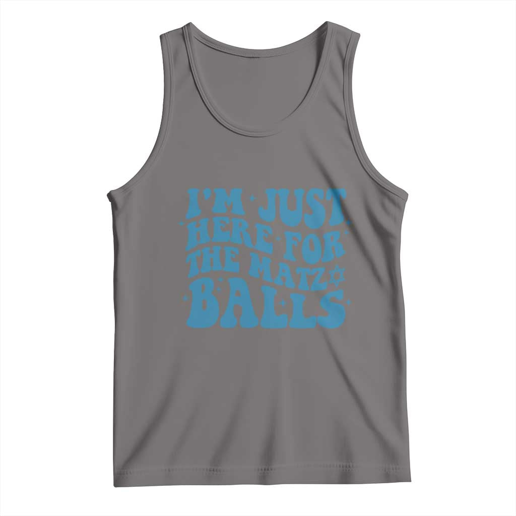 Funny Hanukkah Tank Top Im Just Here For The Matzo Balls Jewish Gift TS12 Deep Heather Print Your Wear