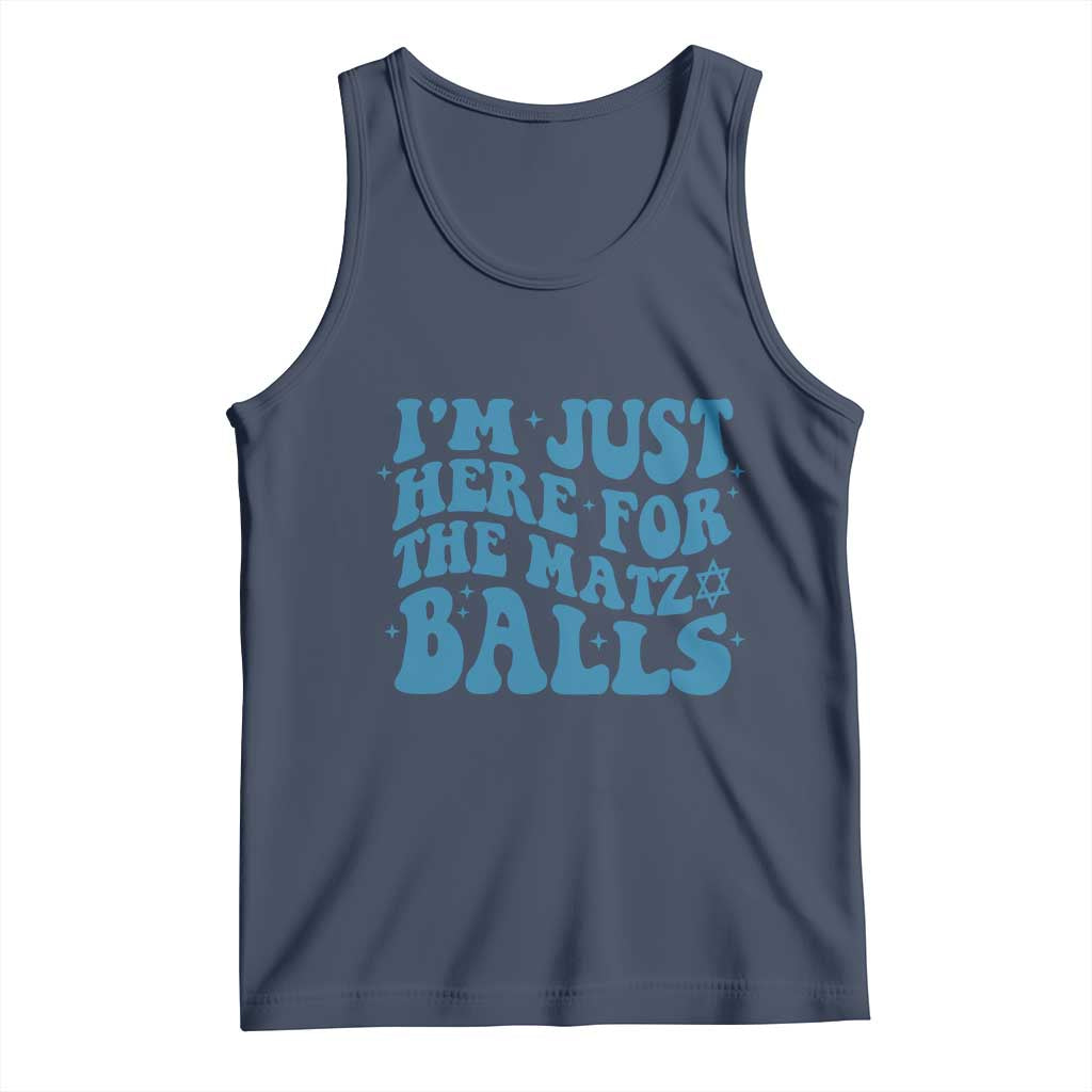 Funny Hanukkah Tank Top Im Just Here For The Matzo Balls Jewish Gift TS12 Navy Print Your Wear
