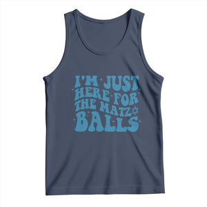 Funny Hanukkah Tank Top Im Just Here For The Matzo Balls Jewish Gift TS12 Navy Print Your Wear