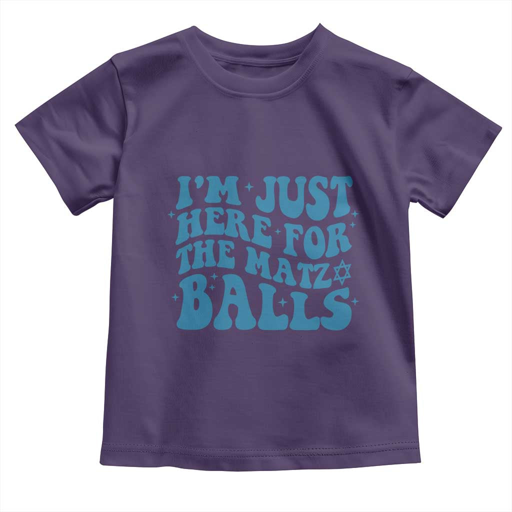 Funny Hanukkah Toddler T Shirt Im Just Here For The Matzo Balls Jewish Gift TS12 Purple Print Your Wear