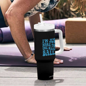 Funny Hanukkah Tumbler With Handle Im Just Here For The Matzo Balls Jewish Gift TS12 Print Your Wear