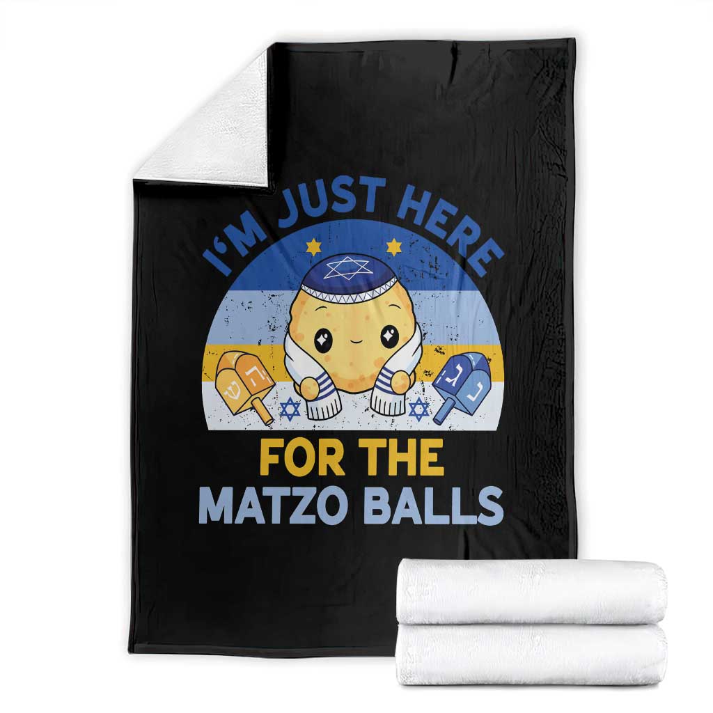Im Just Here For The Matzo Balls Throw Blanket Funny Jewish Holiday Gift TS12 Black Print Your Wear