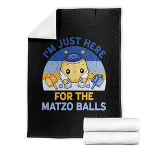 Im Just Here For The Matzo Balls Throw Blanket Funny Jewish Holiday Gift TS12 Black Print Your Wear