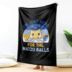 Im Just Here For The Matzo Balls Throw Blanket Funny Jewish Holiday Gift TS12 Print Your Wear