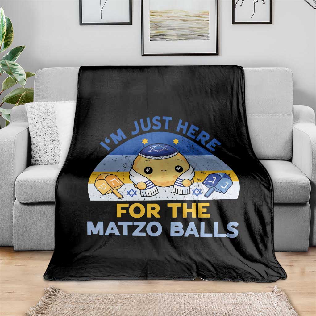Im Just Here For The Matzo Balls Throw Blanket Funny Jewish Holiday Gift TS12 Print Your Wear