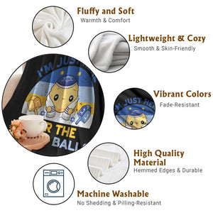 Im Just Here For The Matzo Balls Throw Blanket Funny Jewish Holiday Gift TS12 Print Your Wear