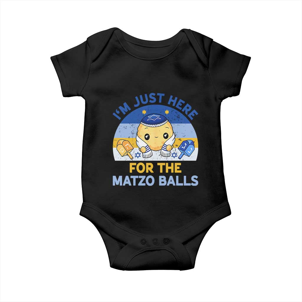 Im Just Here For The Matzo Balls Baby Onesie Funny Jewish Holiday Gift TS12 Black Print Your Wear