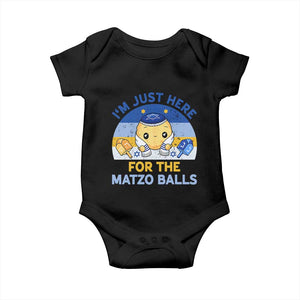 Im Just Here For The Matzo Balls Baby Onesie Funny Jewish Holiday Gift TS12 Black Print Your Wear