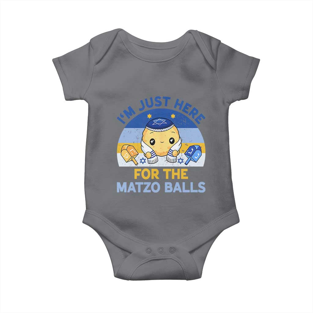 Im Just Here For The Matzo Balls Baby Onesie Funny Jewish Holiday Gift TS12 Charcoal Print Your Wear