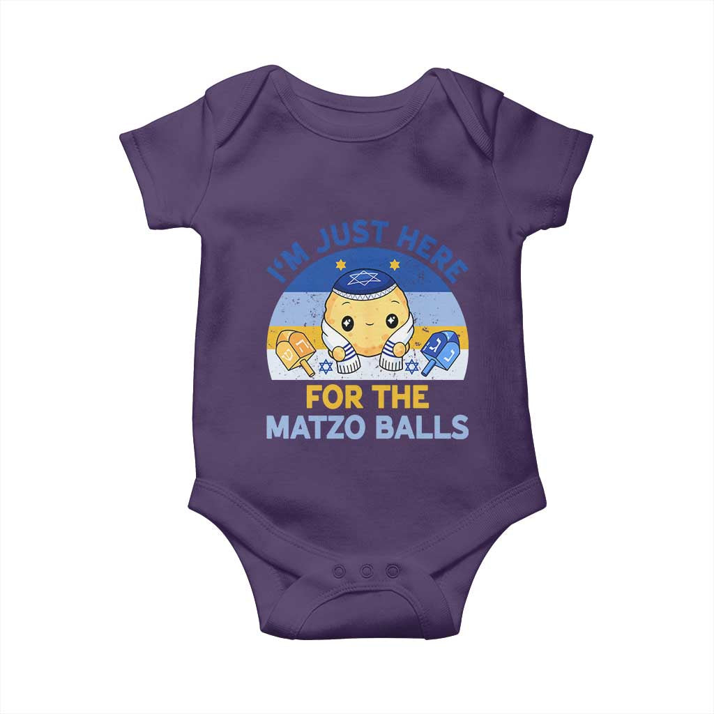 Im Just Here For The Matzo Balls Baby Onesie Funny Jewish Holiday Gift TS12 Purple Print Your Wear