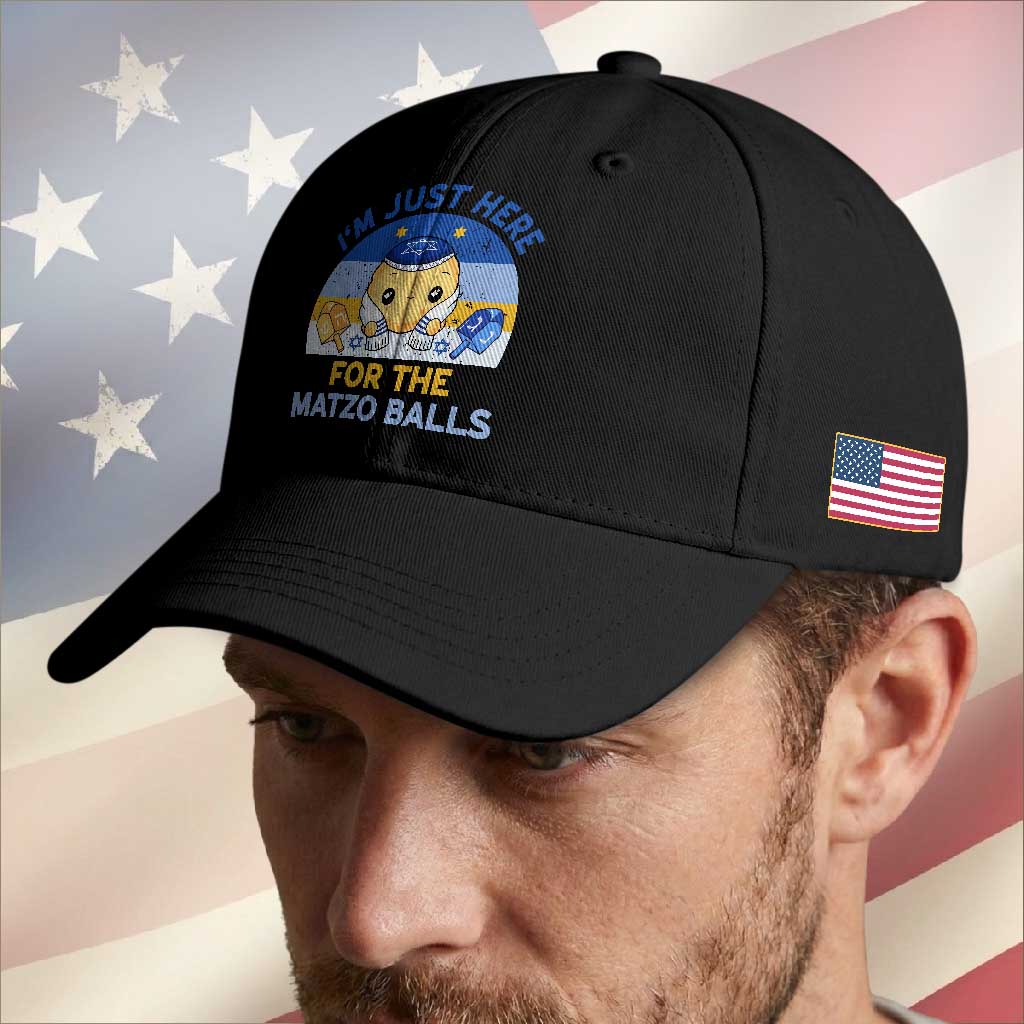 Im Just Here For The Matzo Balls Baseball Cap Funny Jewish Holiday Gift TS12 Print Your Wear