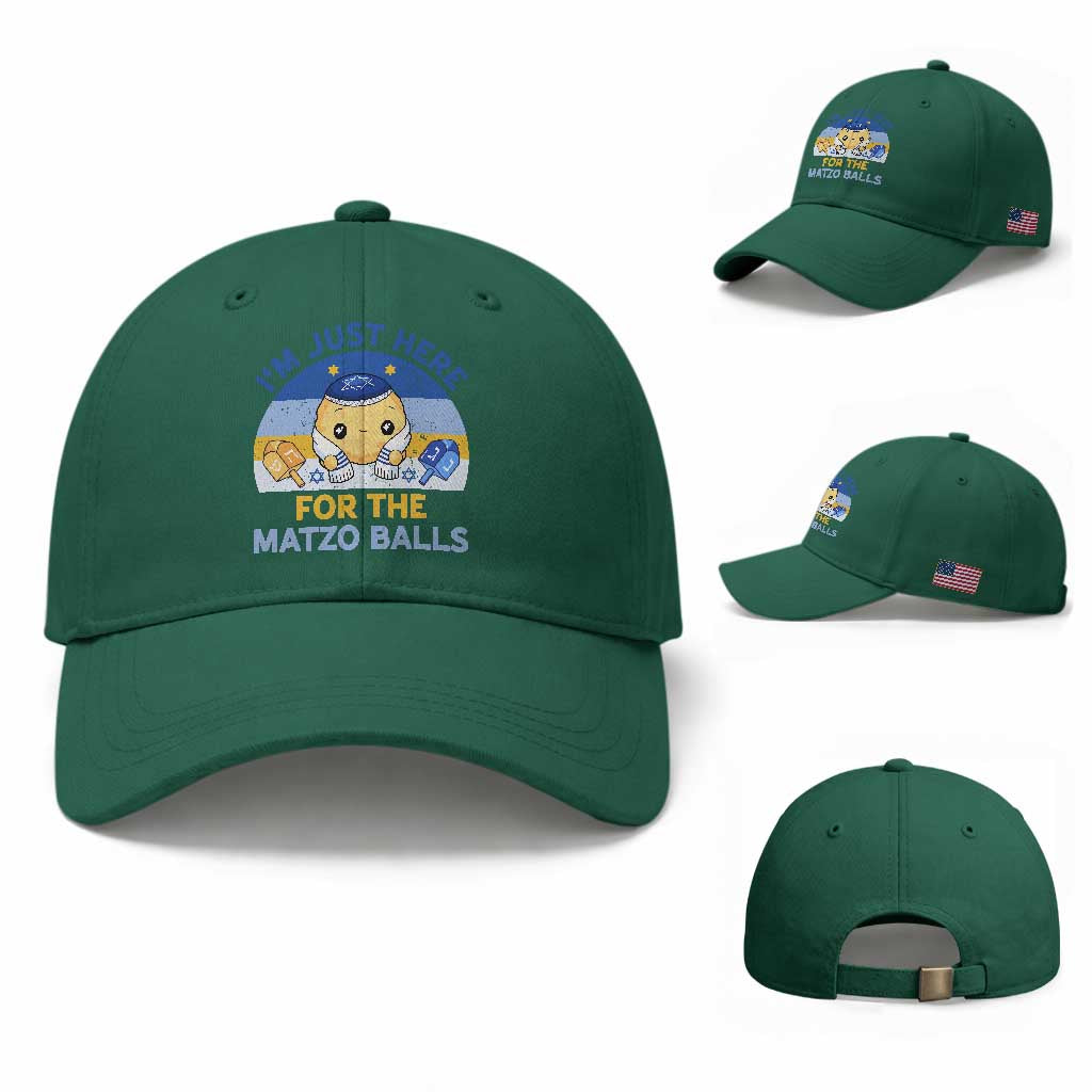 Im Just Here For The Matzo Balls Baseball Cap Funny Jewish Holiday Gift TS12 Baseball Cap Universal Fit Irish Green Print Your Wear