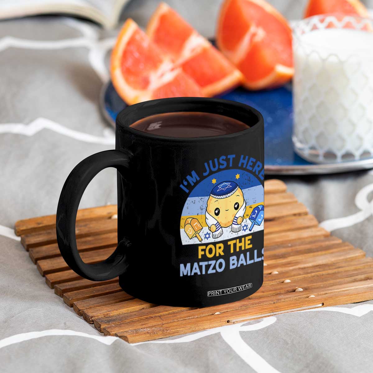 Im Just Here For The Matzo Balls Coffee Mug Funny Jewish Holiday Gift TS12 Print Your Wear