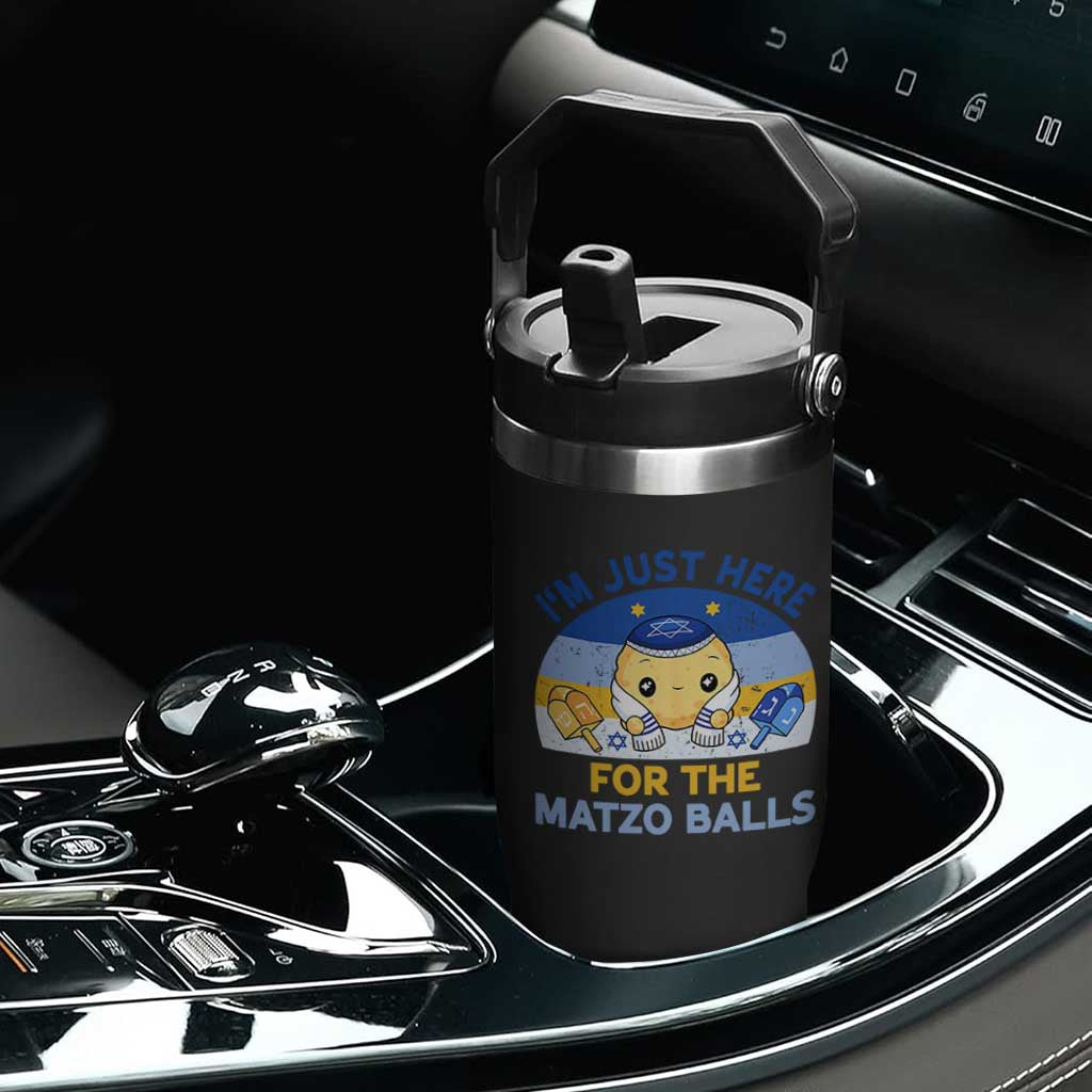 Im Just Here For The Matzo Balls Flip Straw Tumbler Funny Jewish Holiday Gift TS12 Print Your Wear