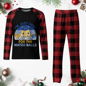 Im Just Here For The Matzo Balls Plaid Pajama Set Funny Jewish Holiday Gift TS12 Buffalo Plaid Print Your Wear