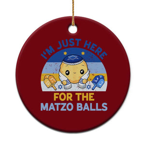 Im Just Here For The Matzo Balls Ceramic Ornament Funny Jewish Holiday Gift TS12 1pc Red Print Your Wear