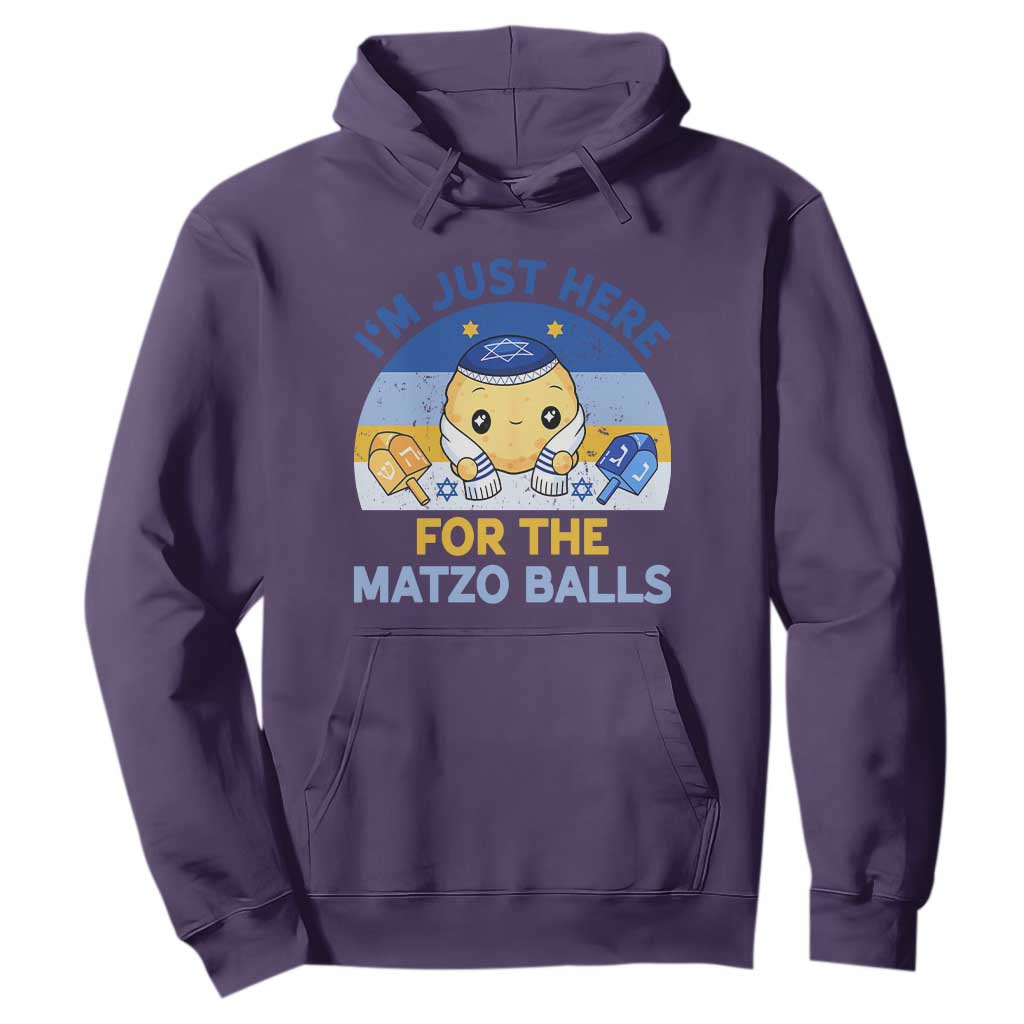 Im Just Here For The Matzo Balls Hoodie Funny Jewish Holiday Gift TS12 Purple Print Your Wear