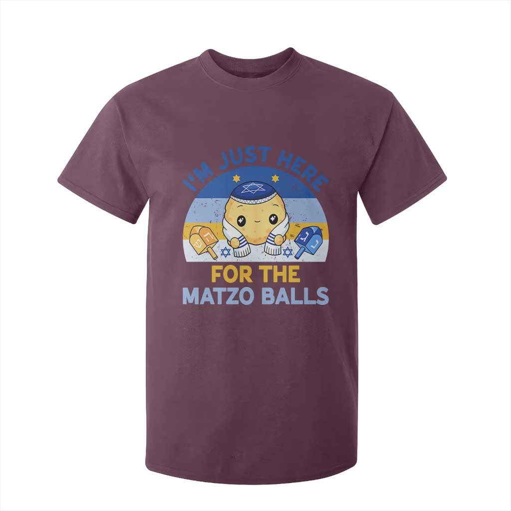 Im Just Here For The Matzo Balls T Shirt For Kid Funny Jewish Holiday Gift TS12 Maroon Print Your Wear
