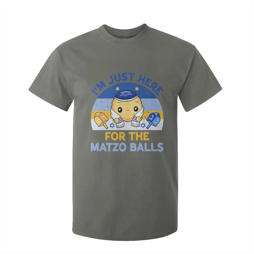 Im Just Here For The Matzo Balls T Shirt For Kid Funny Jewish Holiday Gift TS12 Military Green Print Your Wear