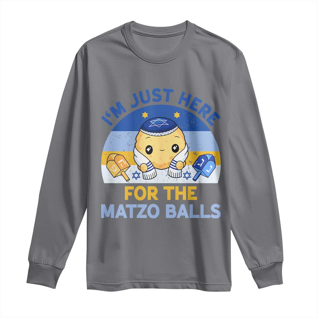 Im Just Here For The Matzo Balls Long Sleeve Shirt Funny Jewish Holiday Gift TS12 Charcoal Print Your Wear