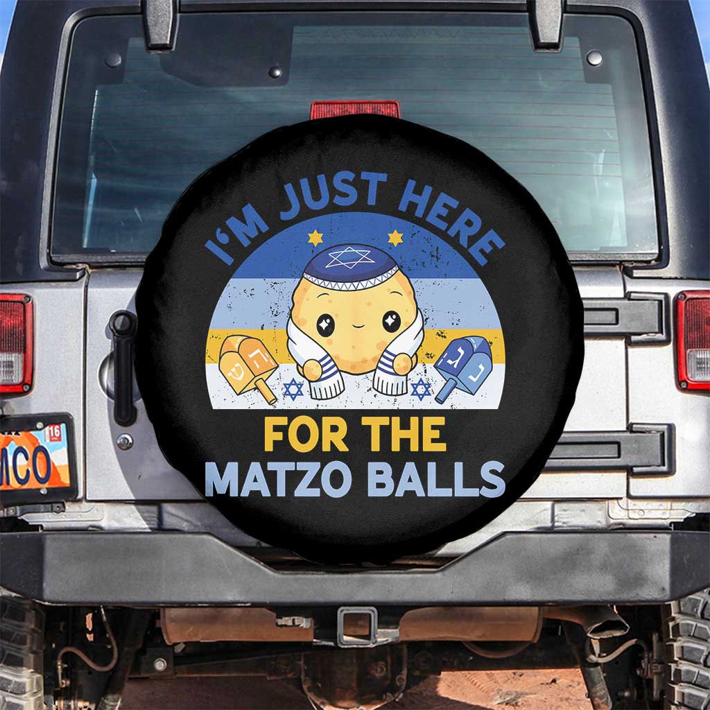 Im Just Here For The Matzo Balls Spare Tire Cover Funny Jewish Holiday Gift - Print Your Wear