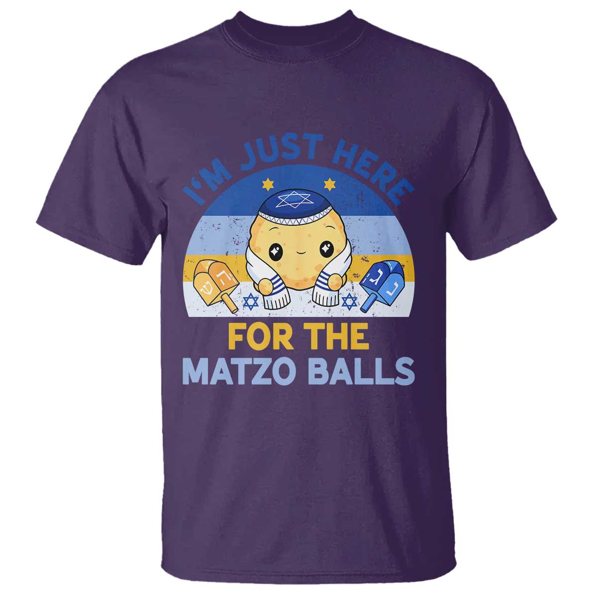 Im Just Here For The Matzo Balls T Shirt Funny Jewish Holiday Gift TS12 Purple Print Your Wear