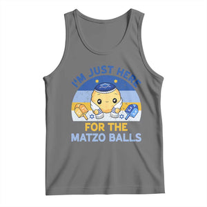 Im Just Here For The Matzo Balls Tank Top Funny Jewish Holiday Gift TS12 Black Heather Print Your Wear