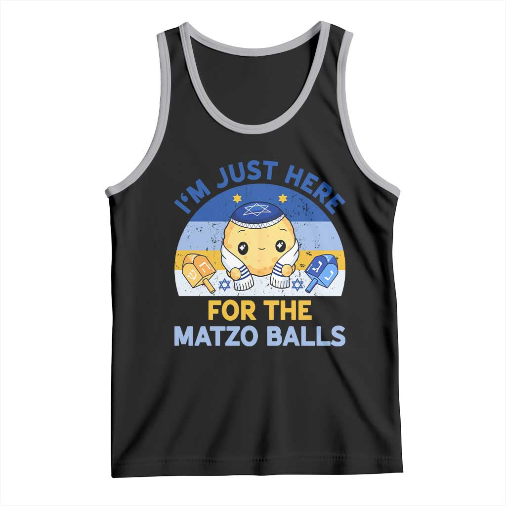 Im Just Here For The Matzo Balls Tank Top Funny Jewish Holiday Gift TS12 Black Athletic Heather Print Your Wear