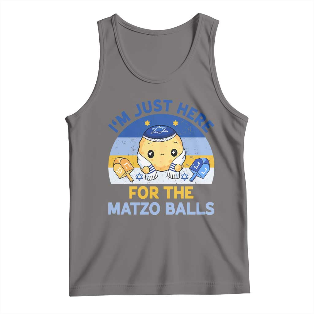 Im Just Here For The Matzo Balls Tank Top Funny Jewish Holiday Gift TS12 Deep Heather Print Your Wear