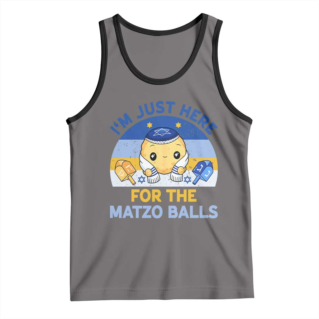 Im Just Here For The Matzo Balls Tank Top Funny Jewish Holiday Gift TS12 Deep Heather Black Print Your Wear