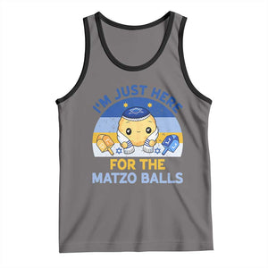 Im Just Here For The Matzo Balls Tank Top Funny Jewish Holiday Gift TS12 Deep Heather Black Print Your Wear