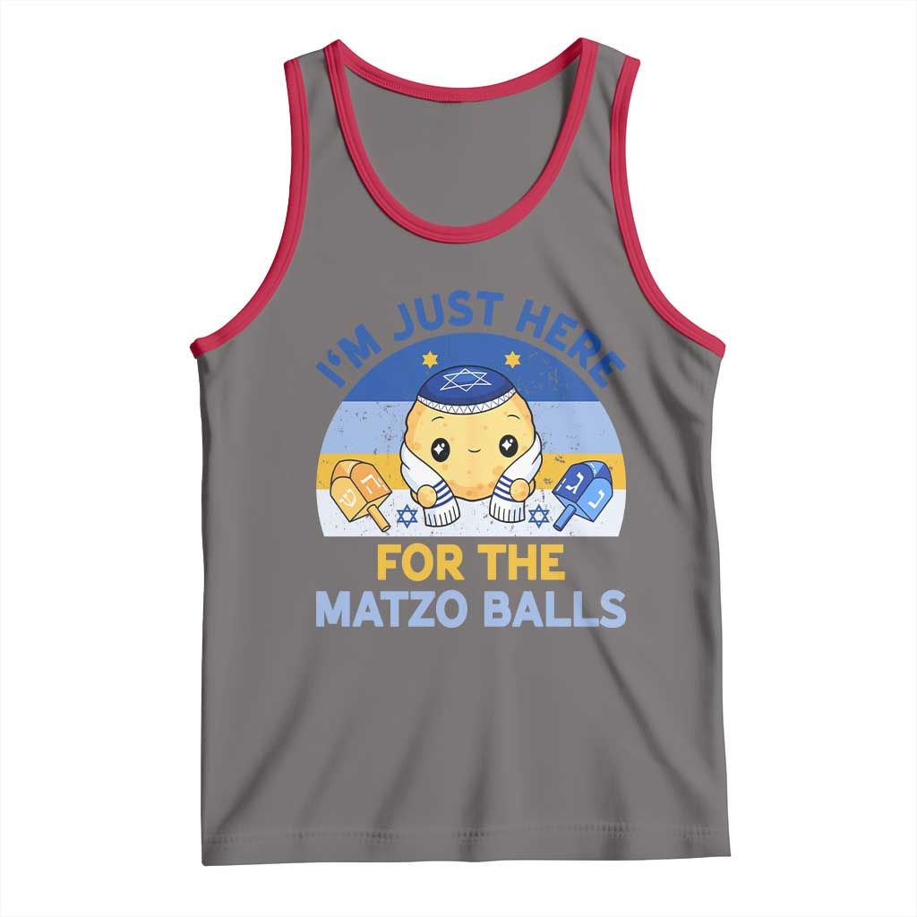 Im Just Here For The Matzo Balls Tank Top Funny Jewish Holiday Gift TS12 Deep Heather Red Print Your Wear