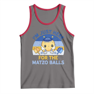 Im Just Here For The Matzo Balls Tank Top Funny Jewish Holiday Gift TS12 Deep Heather Red Print Your Wear