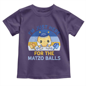 Im Just Here For The Matzo Balls Toddler T Shirt Funny Jewish Holiday Gift TS12 Purple Print Your Wear