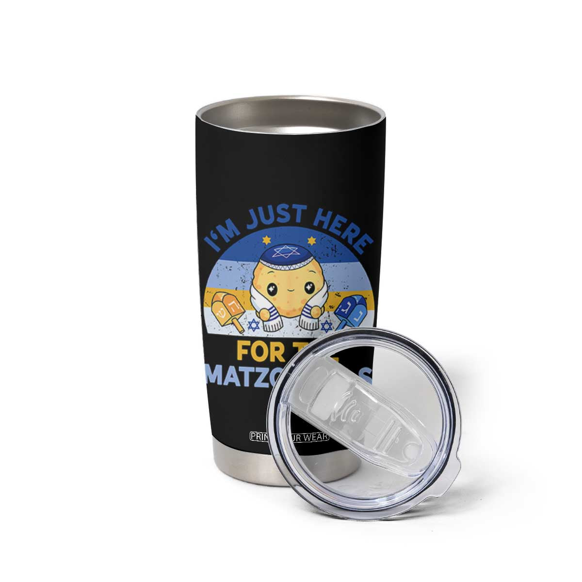 Im Just Here For The Matzo Balls Tumbler Cup Funny Jewish Holiday Gift TS12 Print Your Wear