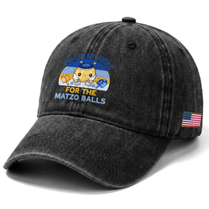 Im Just Here For The Matzo Balls Washed Cotton Baseball Cap Funny Jewish Holiday Gift TS12 Print Your Wear