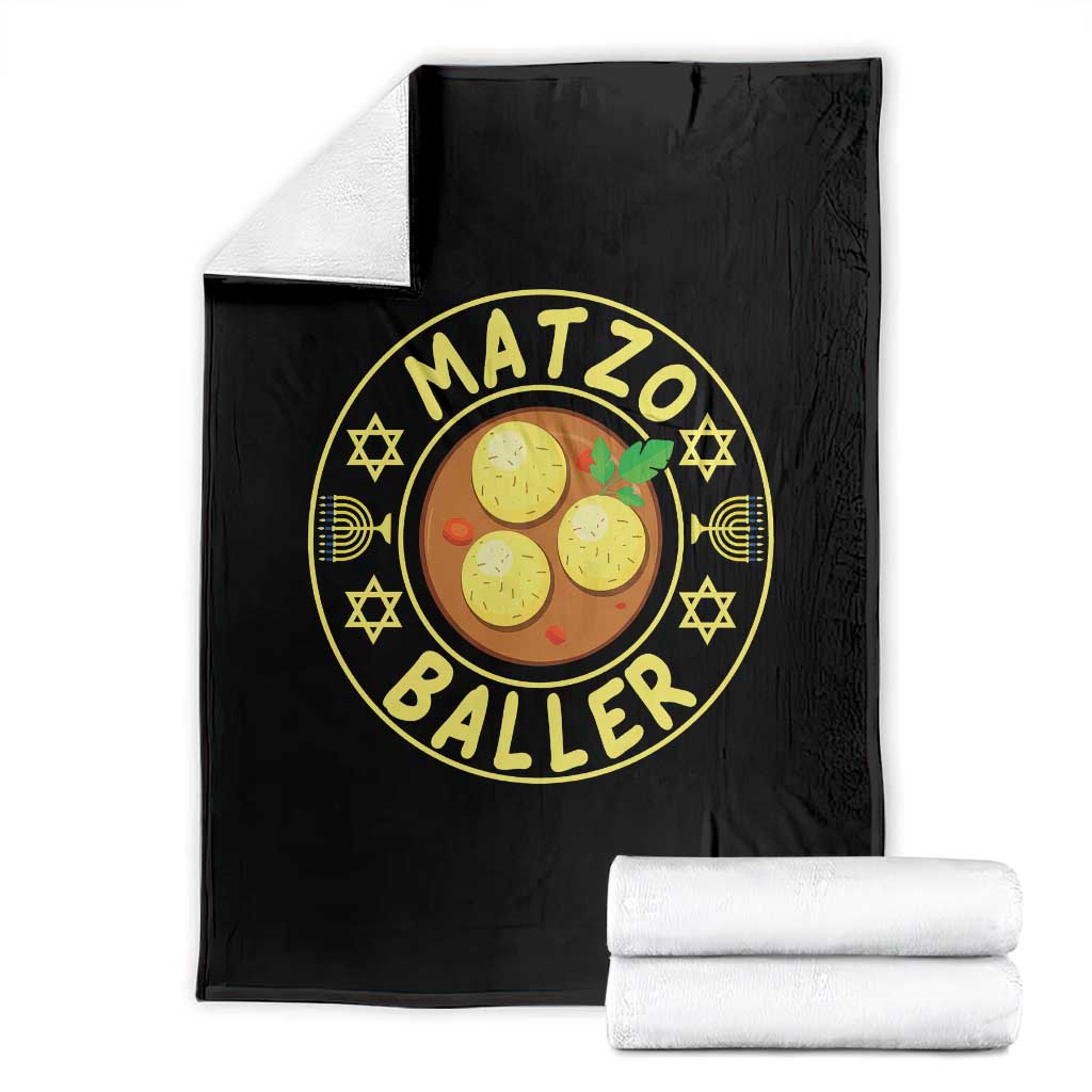 Funny Hanukkah Food Lover Gift Throw Blanket Matzo Baller TS12 Black Print Your Wear