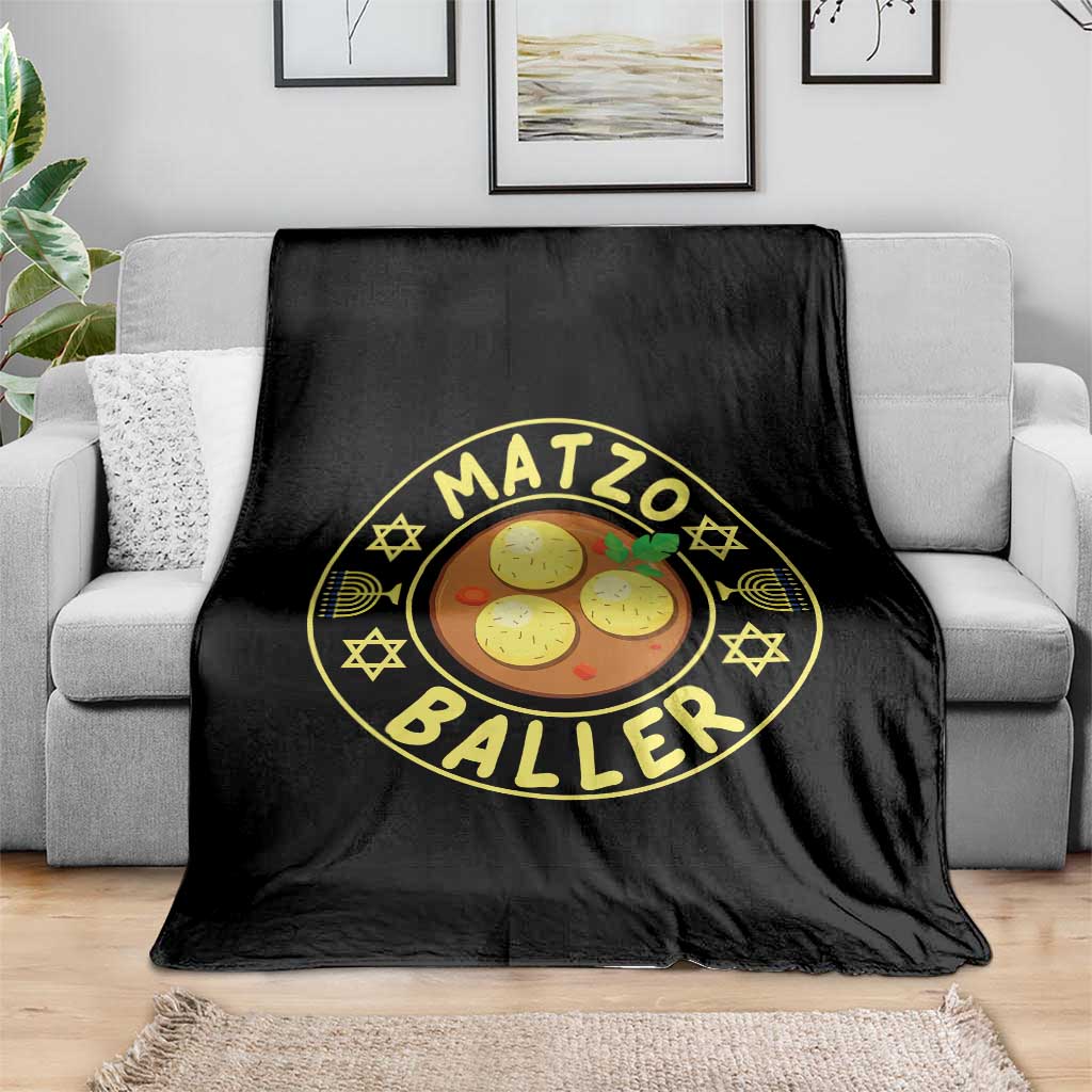 Funny Hanukkah Food Lover Gift Throw Blanket Matzo Baller TS12 Print Your Wear