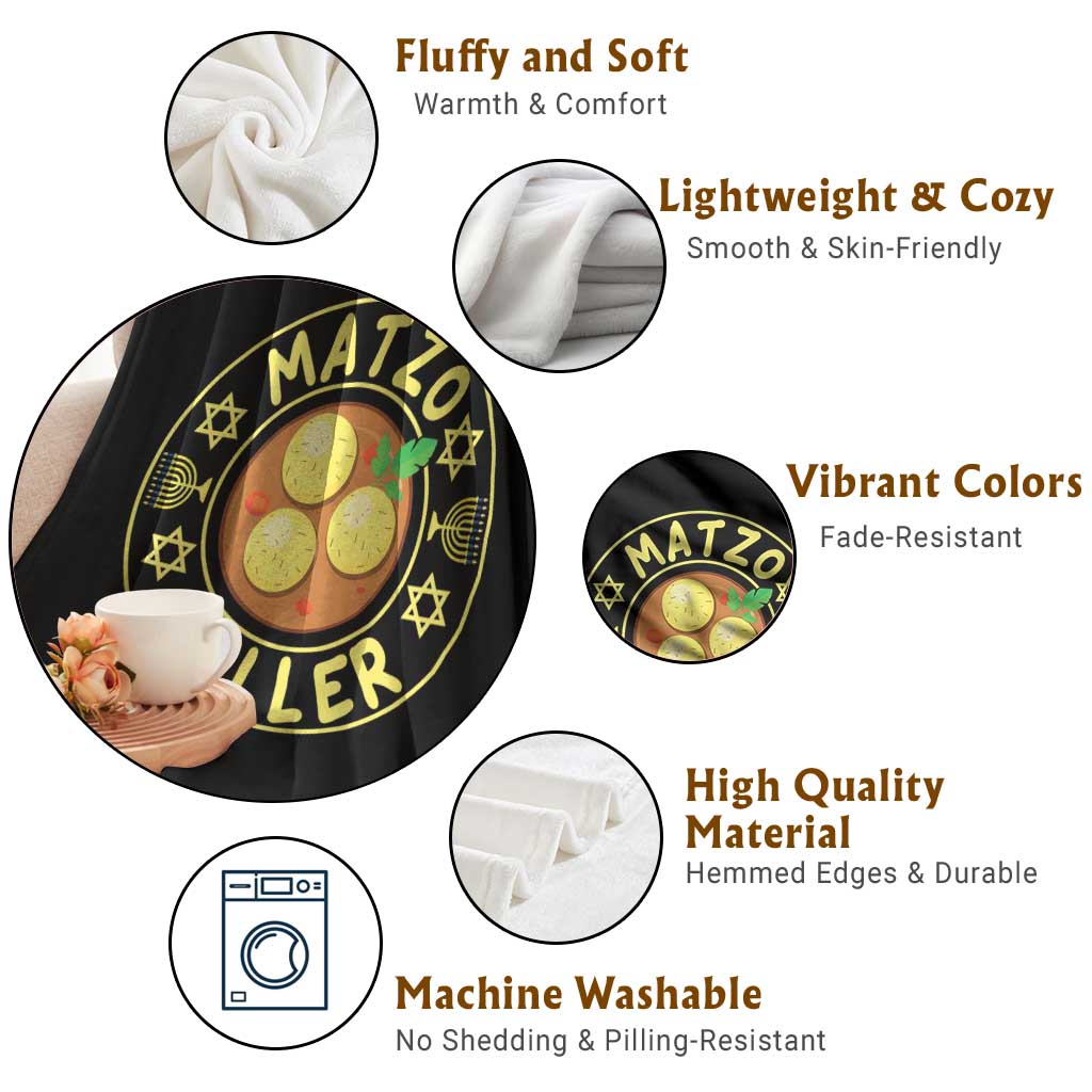 Funny Hanukkah Food Lover Gift Throw Blanket Matzo Baller TS12 Print Your Wear