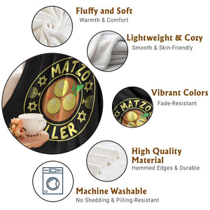 Funny Hanukkah Food Lover Gift Throw Blanket Matzo Baller TS12 Print Your Wear